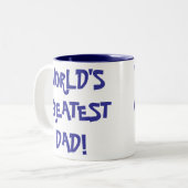 コーヒーマグ – "世界で最も偉大なパパ! ツートーンマグカップ (正面左)