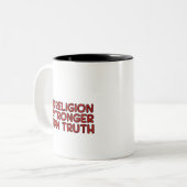 コーヒーマグ：宗教は真実よりも強くない ツートーンマグカップ (正面左)