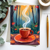 コーヒーマグ 水彩画 カード