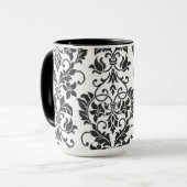 コーヒーマグ…白黒ダマスク マグカップ (正面左)