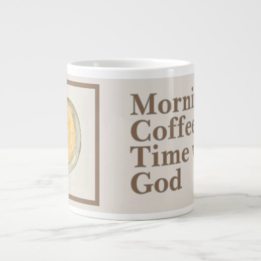 コーヒーマグ：神と過ごす朝のコーヒータイム ジャンボコーヒーマグカップ (正面)