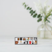 コーヒーマグ（背景色を追加） スキニー名刺 (スタンド正面)