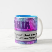 コーヒーマグ – 鳥とフローラ(名前 – タニア) ツートーンマグカップ (正面右)