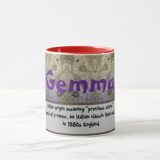 コーヒーマグ – 鳥とフローラ(Names-Gemma) マグカップ (中央)