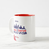 コーヒーマグ – Honor2Serve ツートーンマグカップ (正面左)