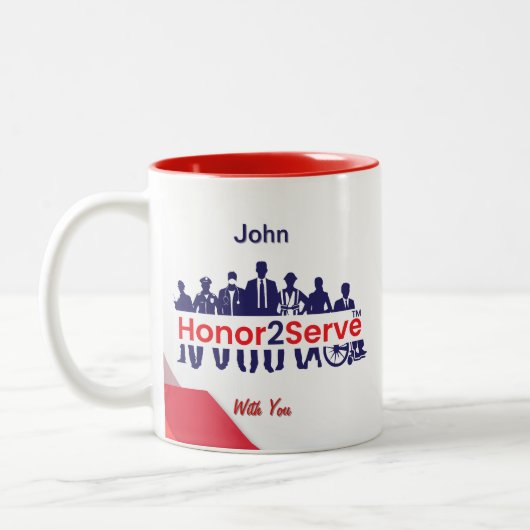 コーヒーマグ – Honor2Serve ツートーンマグカップ (左)