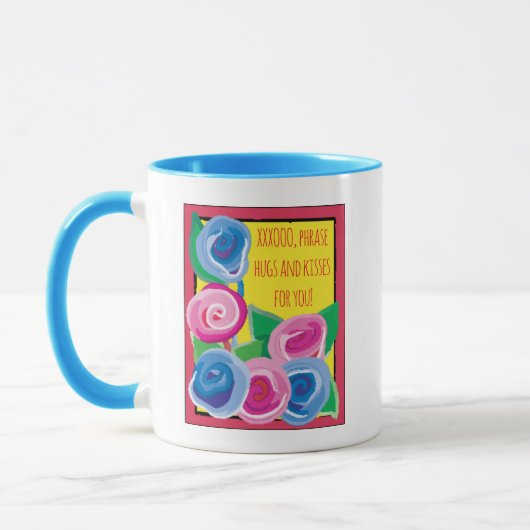 コーヒーマグ「XXXOOハグ&キス」 マグカップ (左)