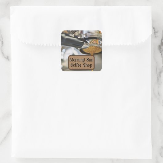 コーヒーマシンの事業名からエスプレッソを注ぐ スクエアシール (バッグ)