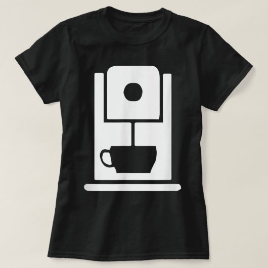 コーヒーマシンカフェワーカーユニフォーム Tシャツ (デザイン正面)