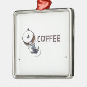 コーヒーマジックエンジョイ、「朝の最初のもの」、 メタルオーナメント (左)