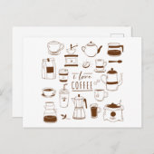 コーヒーマニア カード - カフェイン中毒 - コップ - バリスタ (正面/裏面)