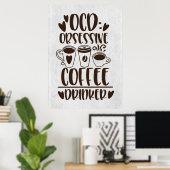コーヒーマニア OCD コーヒー中毒 ポスター (ホームオフィス)