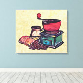 コーヒーマニュアルグラインダー キャンバスプリント (インサイチュ (ウッドフロア))