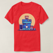 コーヒーマポッドカップマグホン及び眼鏡 Tシャツ (デザイン正面)