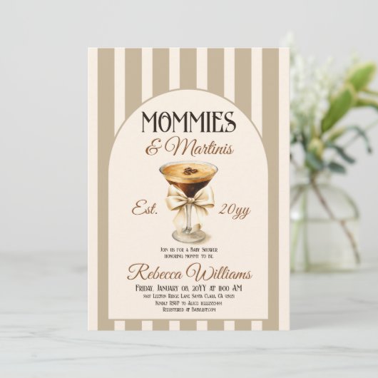 コーヒーママとMartini Espresso赤ちゃんシャワー 招待状 (スタンド正面)