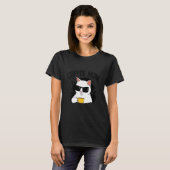 コーヒーママ 猫の飼い主 ネコ 動物飼い ペット キティ Tシャツ (正面フル)