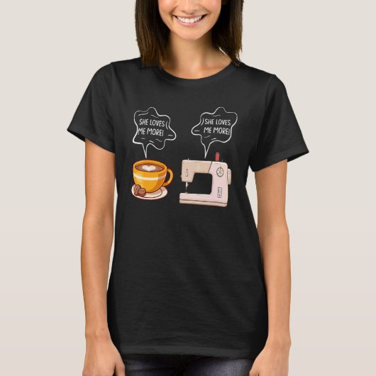 コーヒーミシン職業縫製士 Tシャツ (正面)