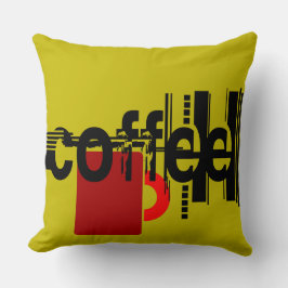 コーヒーミニマリストグラフィック装飾用クッション クッション