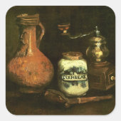 コーヒーミルパイプケース&ジャグファンゴッホファインアート スクエアシール (正面)