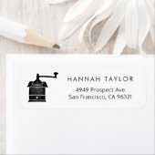 コーヒーミルモチーフ差出人住所 ラベル (インサイチュ)