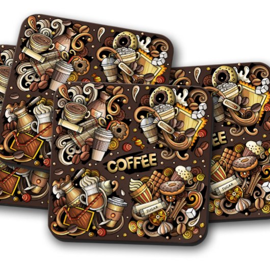 コーヒーメドレカップ | コーヒーのコルクコースターの詰め合わせ コースター