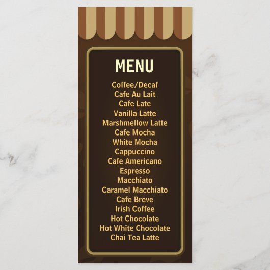 コーヒーメニューコーヒーショップコーヒーカップカフェラックカード メニュー (裏面)