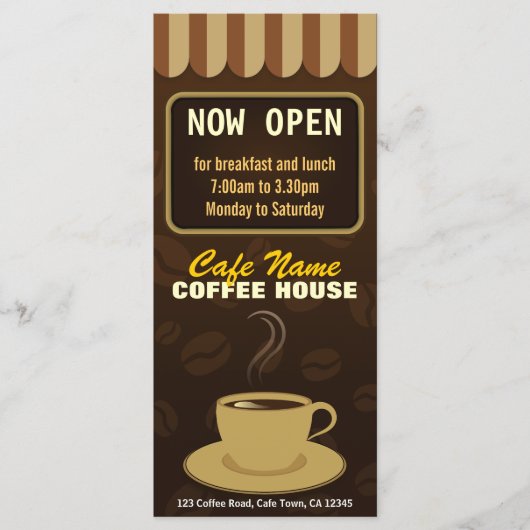 コーヒーメニューコーヒーショップコーヒーカップカフェラックカード メニュー (正面)