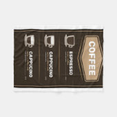 コーヒーメニュー フリースブランケット (正面(横))