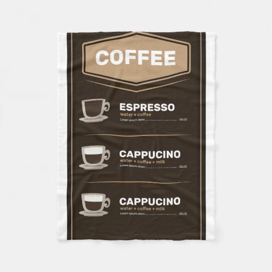 コーヒーメニュー フリースブランケット (正面)