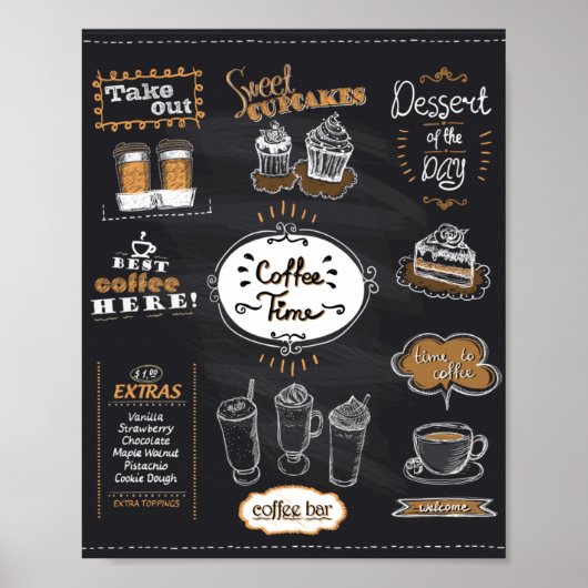 コーヒーメニュー ポスター (正面)
