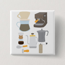 コーヒーメーカーのツール 缶バッジ