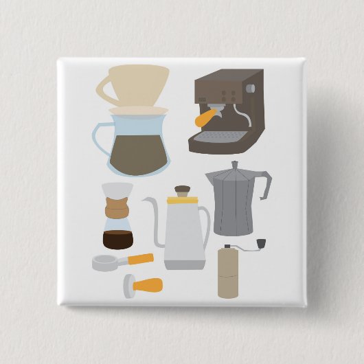 コーヒーメーカーのツール 缶バッジ (正面)