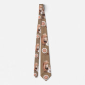 コーヒーメーカーカップ豆の水色ブラウン ネクタイ (裏面)