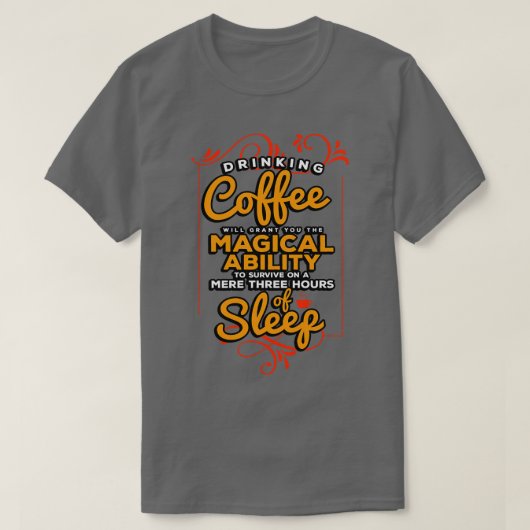コーヒーメーカー飲みコーヒーはMaを与える Tシャツ (デザイン正面)