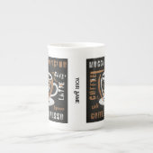 コーヒーモカカプチーノエススペッソカフェラテ ボーンチャイナマグカップ (正面)