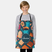 コーヒーモザイクカラフルパタパーソナライズされたーン エプロン (着用した状態)
