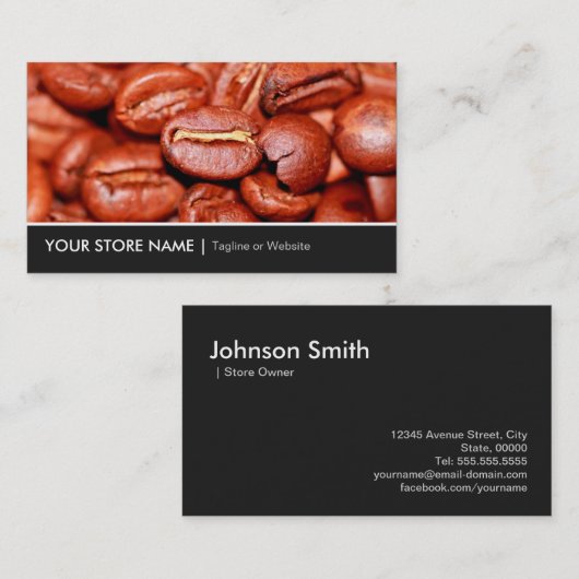 コーヒーモダン豆店 名刺 (正面/裏面)
