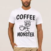 コーヒーモンスタおもしろいーTシャツ Tシャツ (正面)