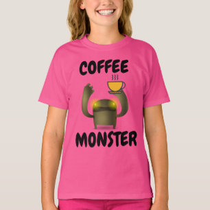 コーヒーモンスターキッズおもしろいTシャツ Tシャツ