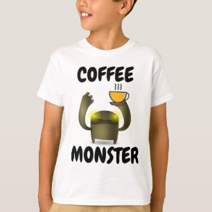 コーヒーモンスターキッズおもしろいTシャツ Tシャツ