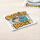 コーヒーモンスター スクエアペーパーコースター (アングル)