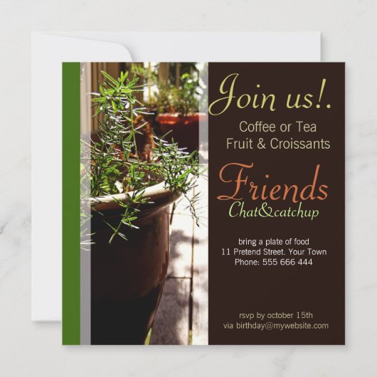 コーヒーモーニングオンザパティオ招待状 招待状 (裏面)