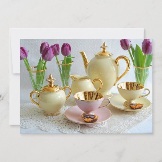 コーヒーモーニングカスタマイズ可能招待状カード 招待状 (正面)