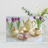 コーヒーモーニングカスタマイズ可能招待状カード 招待状 (スタンド正面)