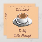 コーヒーモーニングコーヒーカップ招待状 招待状 (正面/裏面)