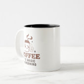 コーヒーモーニングコーヒーコーヒー愛好家の魔法引用文 ツートーンマグカップ (正面左)