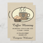 コーヒーモーニング募金イベント招待状 招待状 (正面/裏面)
