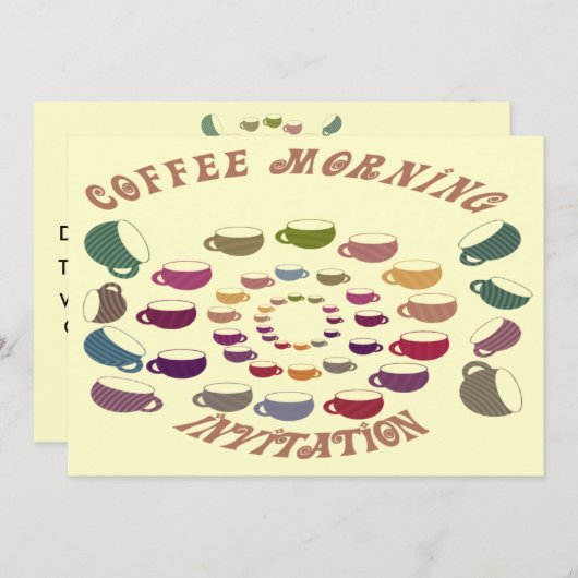 コーヒーモーニング招待状カード 招待状 (正面/裏面)
