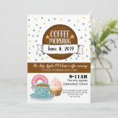 コーヒーモーニング 募金パーティー 招待状またはチラシ 招待状 (スタンド正面)