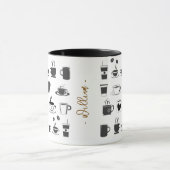 コーヒーユニーク好きの方への贈り物 | 名前をカスタムするカフェ マグカップ (中央)